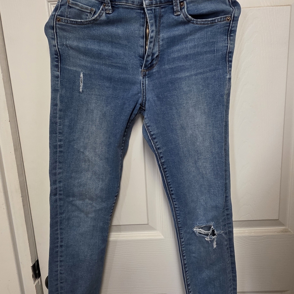 Lucky Brand Blue Distressed Skinny Jeans